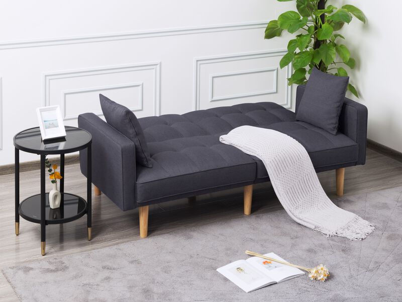 71.5 in. Dark Gray Polyester Twin Size Sofa Bed