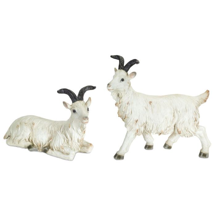 Resin Goat Set of 2 for Rustic Home and Garden Decor