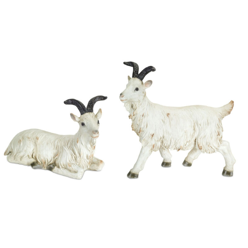 Resin Goat Set of 2 for Rustic Home and Garden Decor