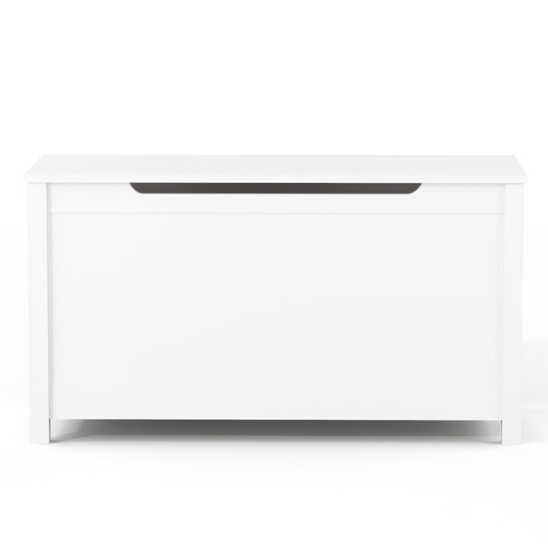 Kids Wooden Toy Box Storage With Safety Hinged Lid For Ages 3