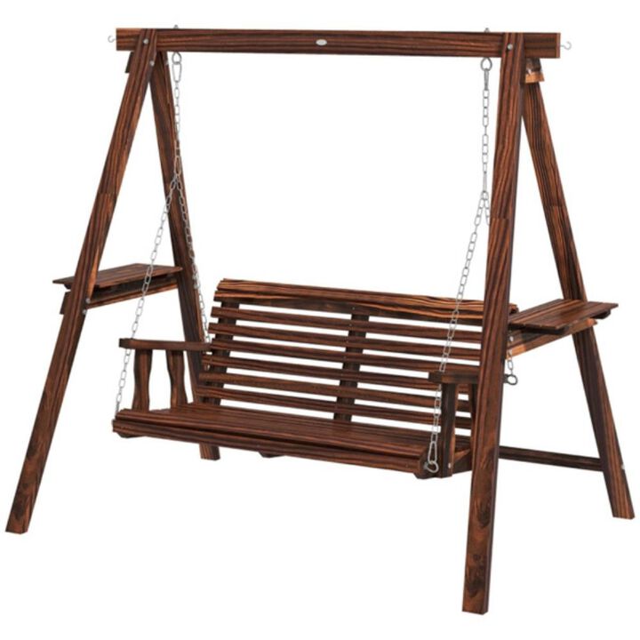 2-Seat Outdoor Porch Swing Sturdy and Comfortable Swing with Weather-Resistant Frame for Patio, Deck, or Garden Use