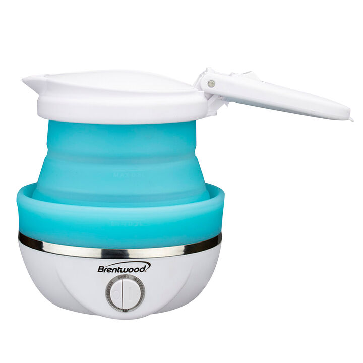 Brentwood Dual Voltage 3.3 Cup Collapsible Travel Kettle in Blue