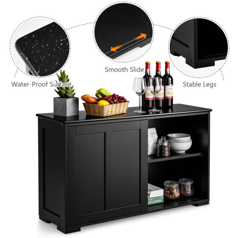 Hivvago Antique Stackable Kitchen Storage Sideboard with Height Adjustable Shelf