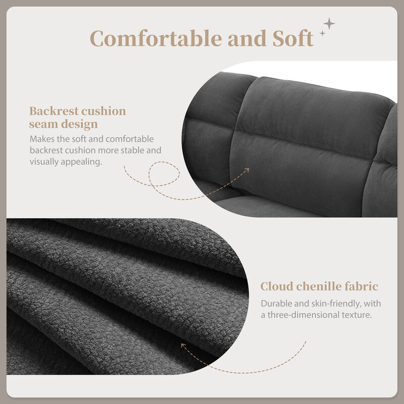 Merax Modern 5 Seats Convertible Sectional Chenille Sofa