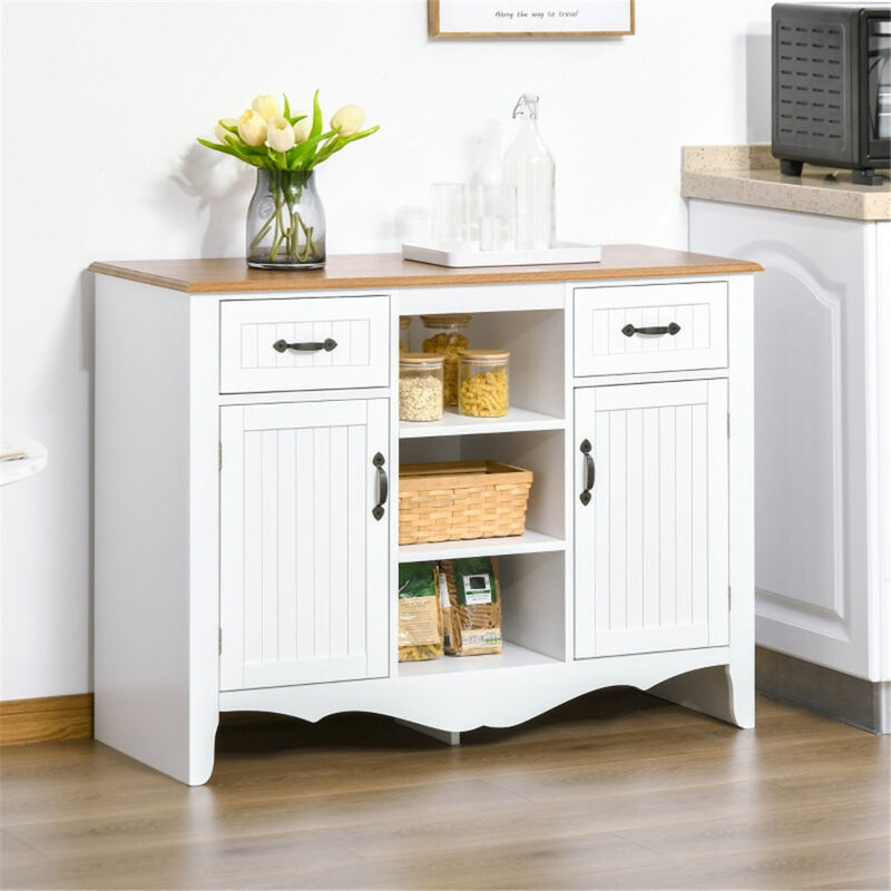 Kitchen Sideboard Storage Cabinet with Shelves for Coffee Bar