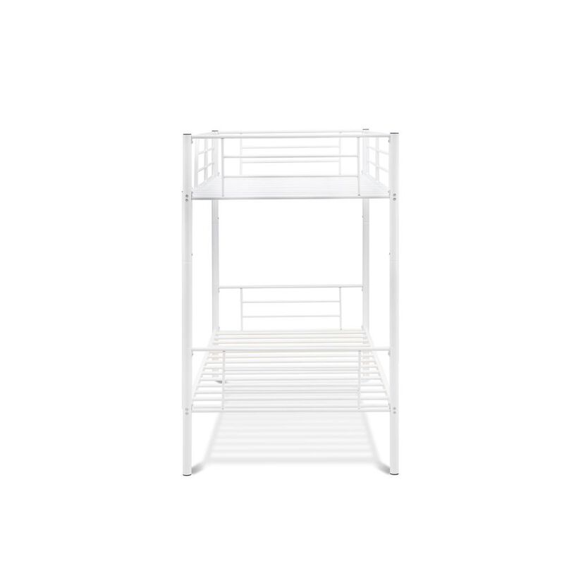 East West Furniture Twin Bunk Bed in powder coating white color