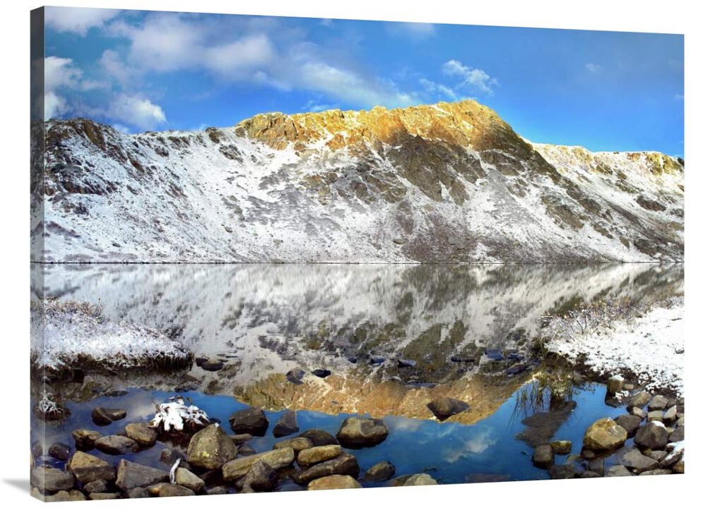 Geissler Mountain reflected in Linkins Lake, Colorado-Canvas Art-40x30