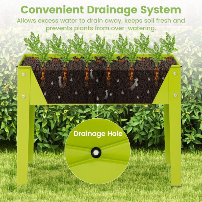 Hivvago Metal Raised Garden Bed with Legs and Drainage Hole