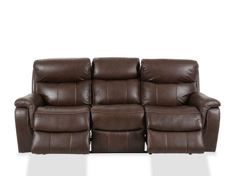 Leather Roll Arm Power Reclining Sofa