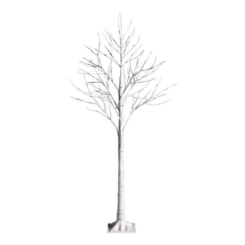 Hivvago 5 Feet Pre-lit White Twig Birch Tree with 72 LED Lights for Christmas