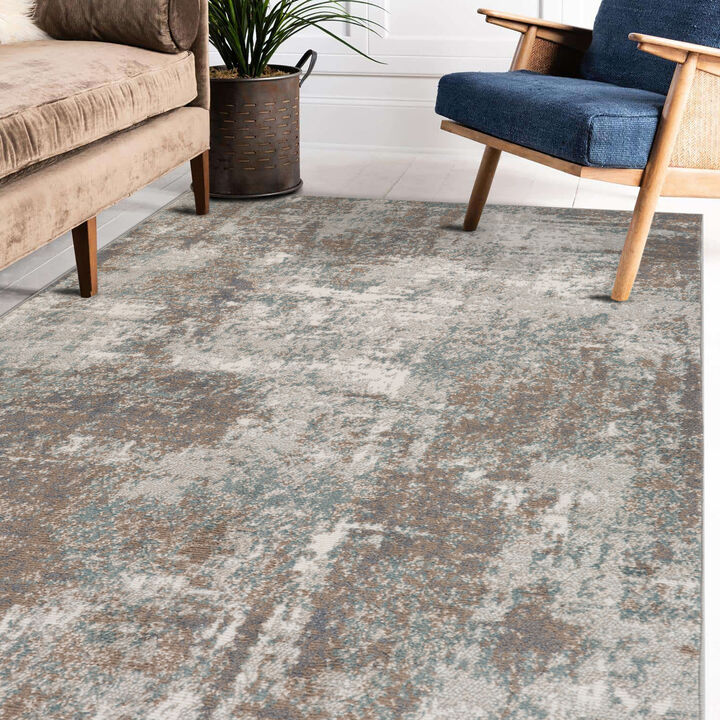Alpine Bella Light Brown Abstract Area Rug 1'10" x 2'11"