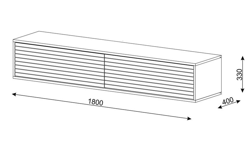 TV Cabinet SUBI 70.87 in - Hanging - White Matt