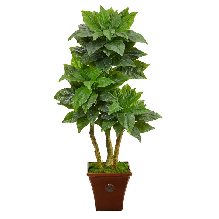 Hivvago 57 Inches Bird Nest Artificial Tree in Brown Planter UV Resistant (Indoor/Outdoor)