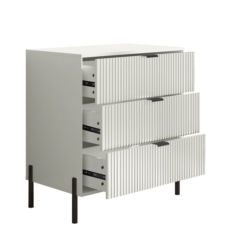 FESTIVO Modern 3-Drawer Nightstand Bedside Table End Table Furniture