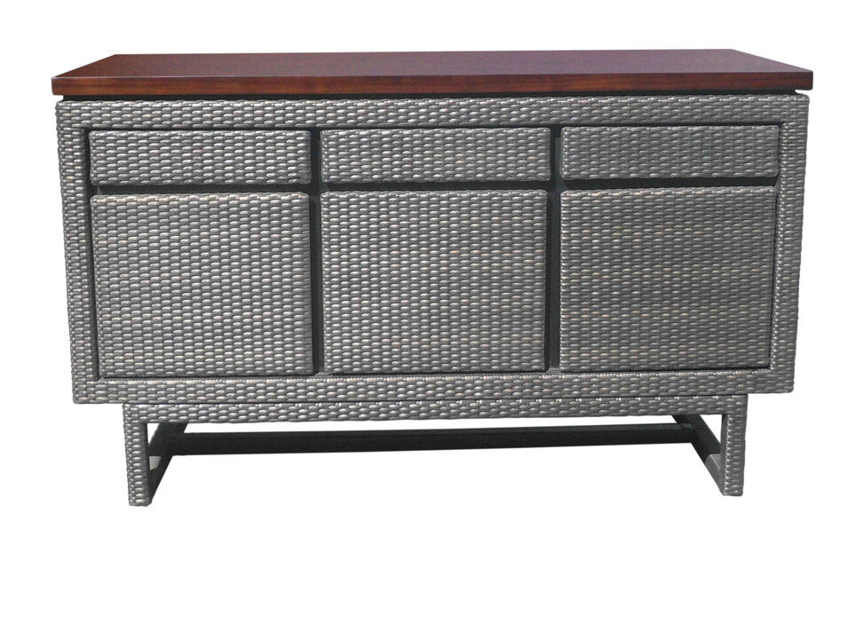 Bavarian Wooded Top  3Drw 3Dr Buffet Cabinet