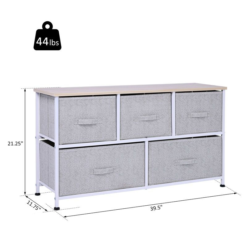 Fabric Storage Solution: 40L 5-Drawer Cube Dresser for Bedroom