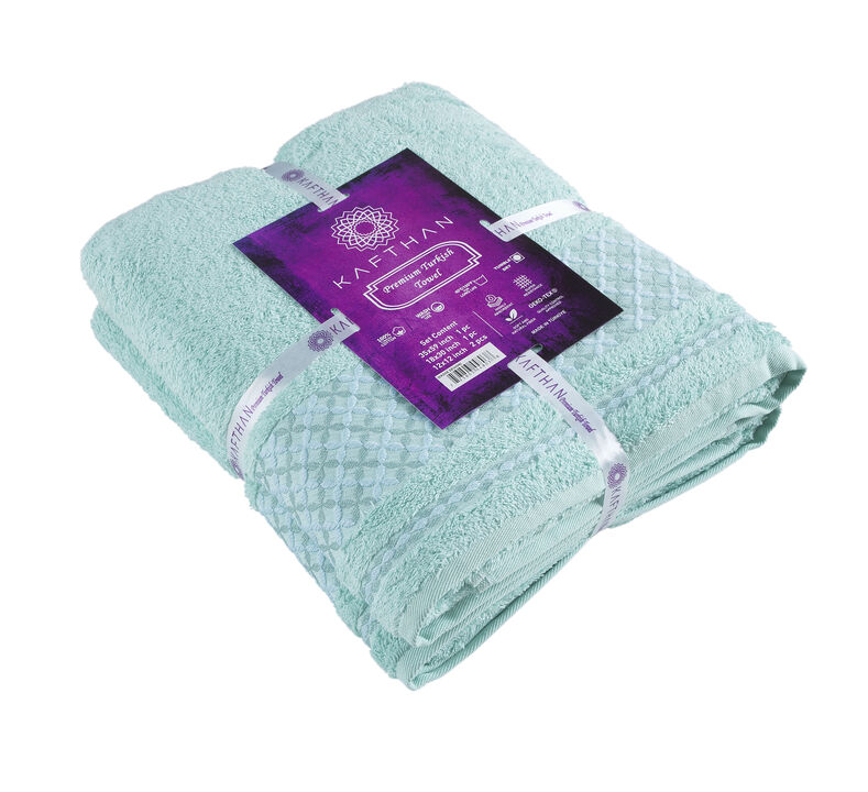 KAFTHAN Textile Plaid Turkish Cotton Bath Towels (Set of 4)