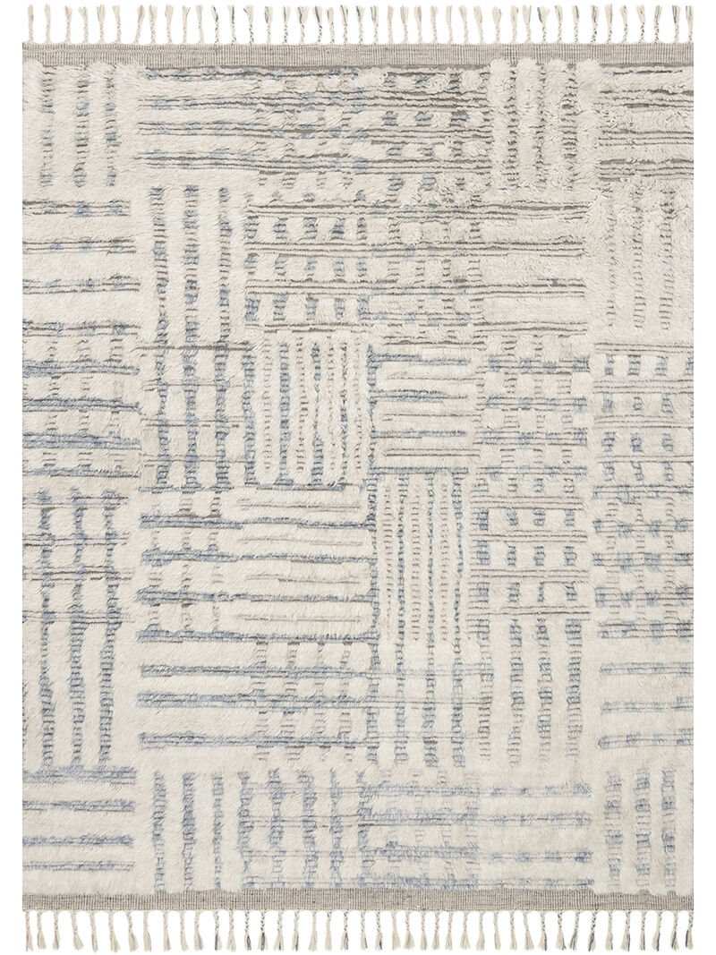 Khalid KF01 Ivory/Sky 4' x 6' Rug