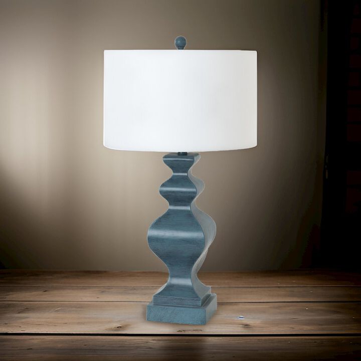 Lux Lighting Cyrus 32 Blue Polyresin Table lamp, (Set of 2)