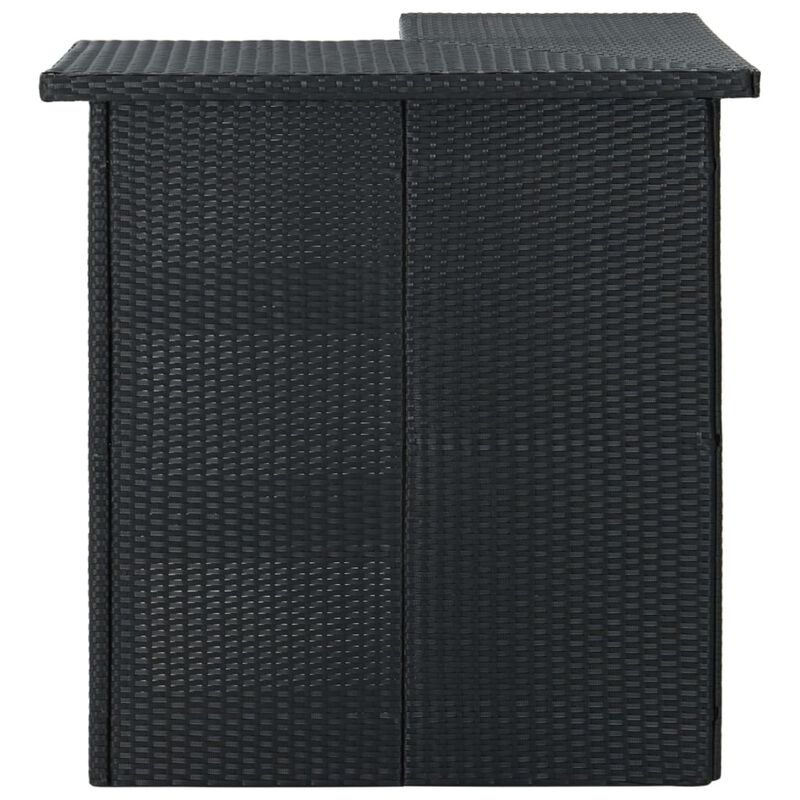 vidaXL 4 Piece Garden Bar Set with Cushions Poly Rattan Black