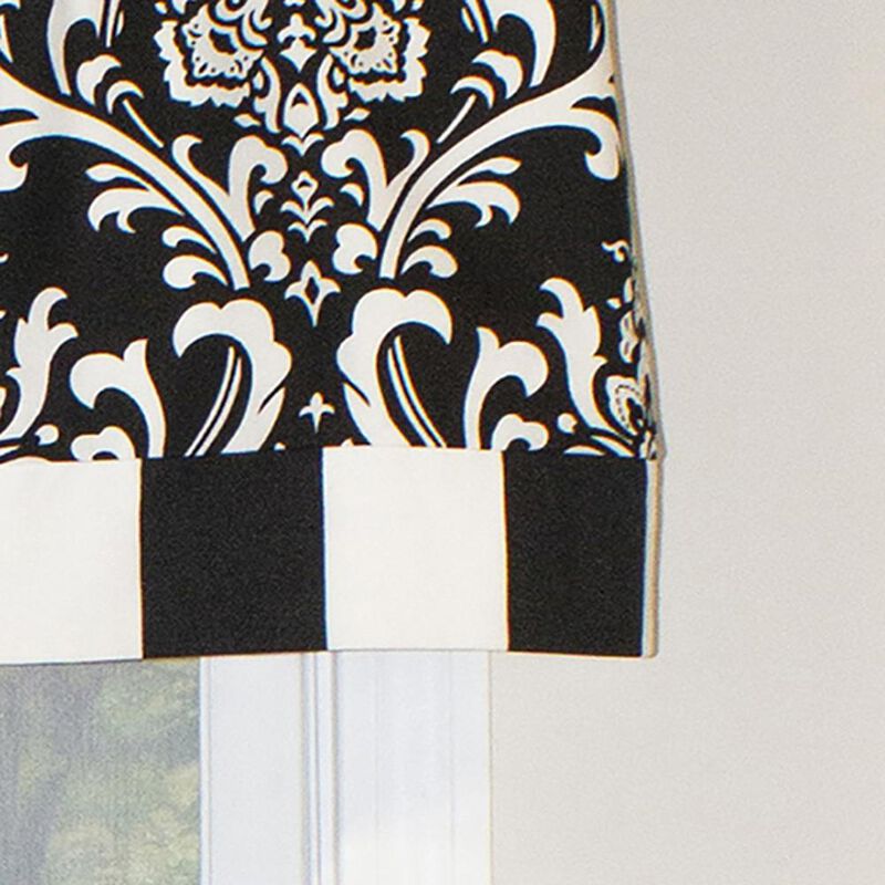 Ozbourne Style Banded 3" Rod Pocket Valance 50" x 16" Black by RLF Home
