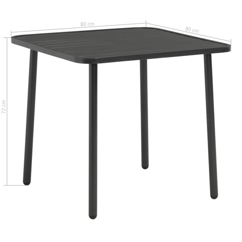 vidaXL Garden Table Dark Grey 31.5"x31.5"x28.3" Steel