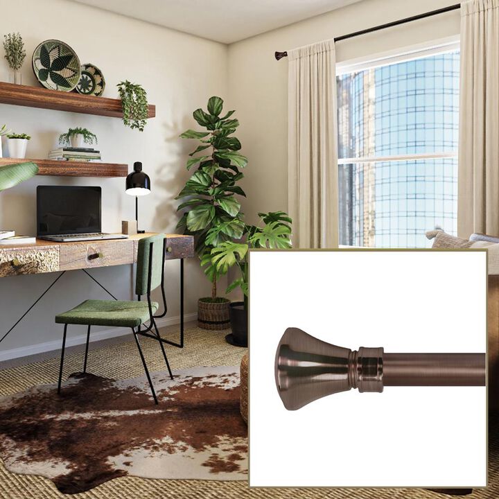 Lexington Flare Curtain Rod Set, Adjustable Length from 28" to 48"