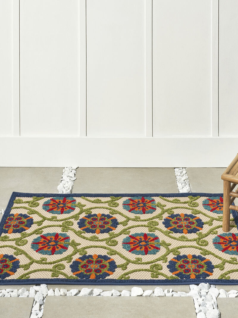 Aloha ALH19 Blue/Multicolor 3'6" x 5'6" Rug
