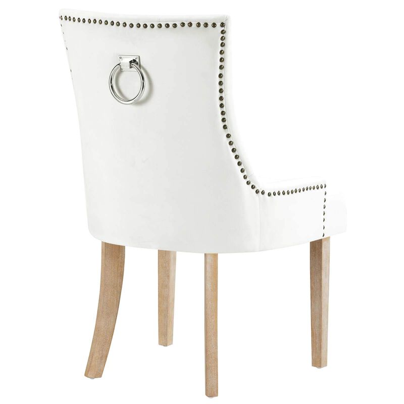 Modway Pose Dining Chair Velvet Set of 2, Two, Ivory