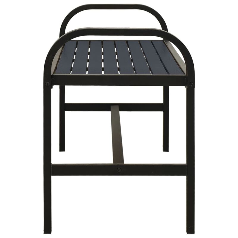 vidaXL Durable Patio Bench - Weather-Resistant & eco-Friendly Made of Steel and WPC, in Black', Suitable for Garden and Outdoor Use