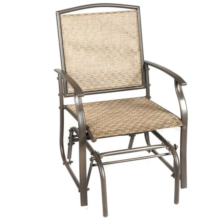 Hivvago Steel Frame Garden Swing Single Glider Chair Rocking Seating