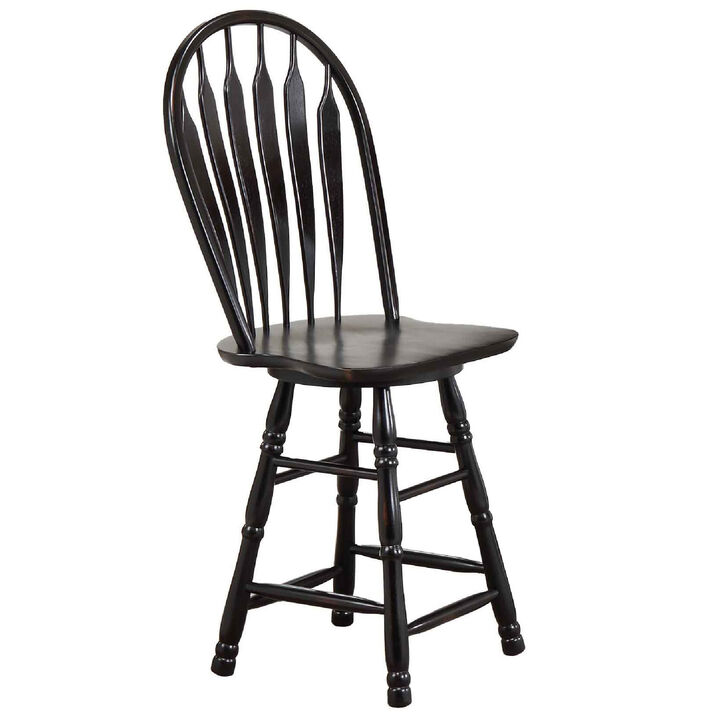 Black Cherry Selections 44.5 in. High Back Wood Frame 24 in. Bar Stool