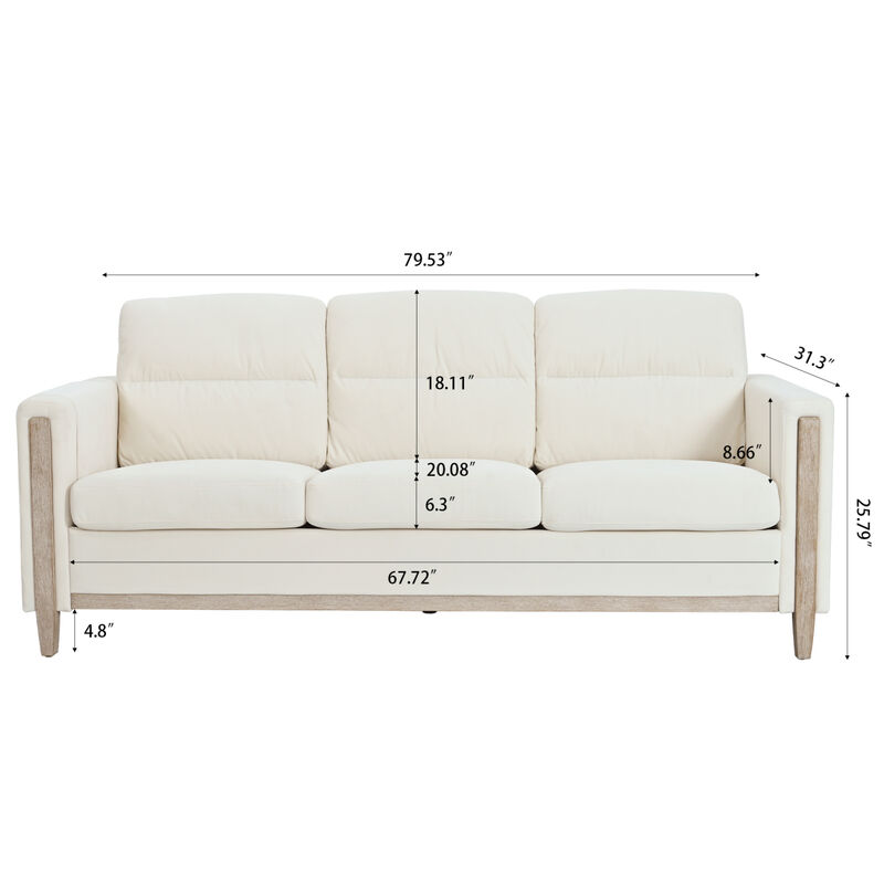 Durable Three-Seater Sofa with Soft Cushions