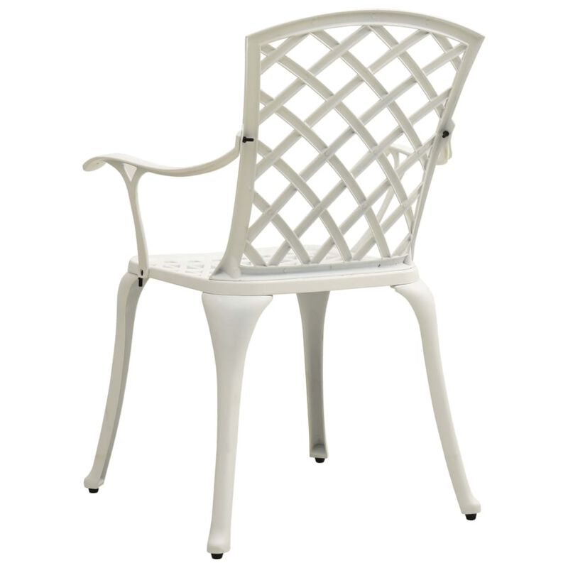vidaXL Garden Chairs 4 pcs Cast Aluminum White