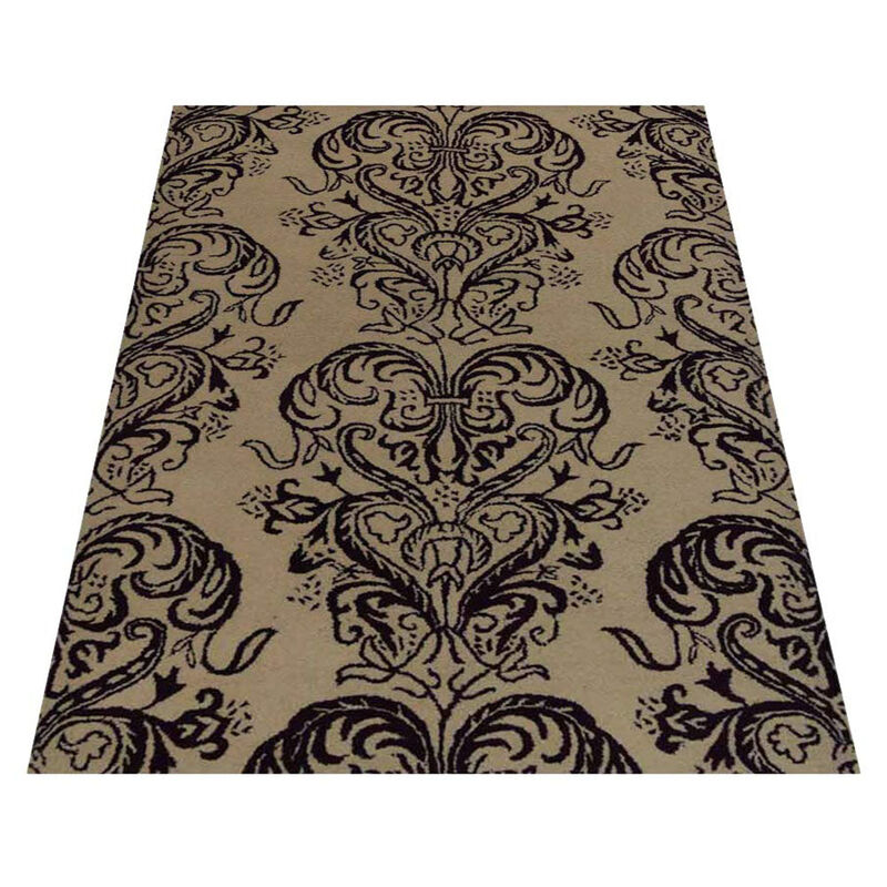RUGSOTIC CARPETS HAND TUFTED WOOL ECO-FRIENDLY AREA RUGS  - 4'x6', Rectangle Shape, Cream & Brown, Contemporary Modern Design, High Pile Handmade Area Rugs for Living Room, Bed Room (K20930)