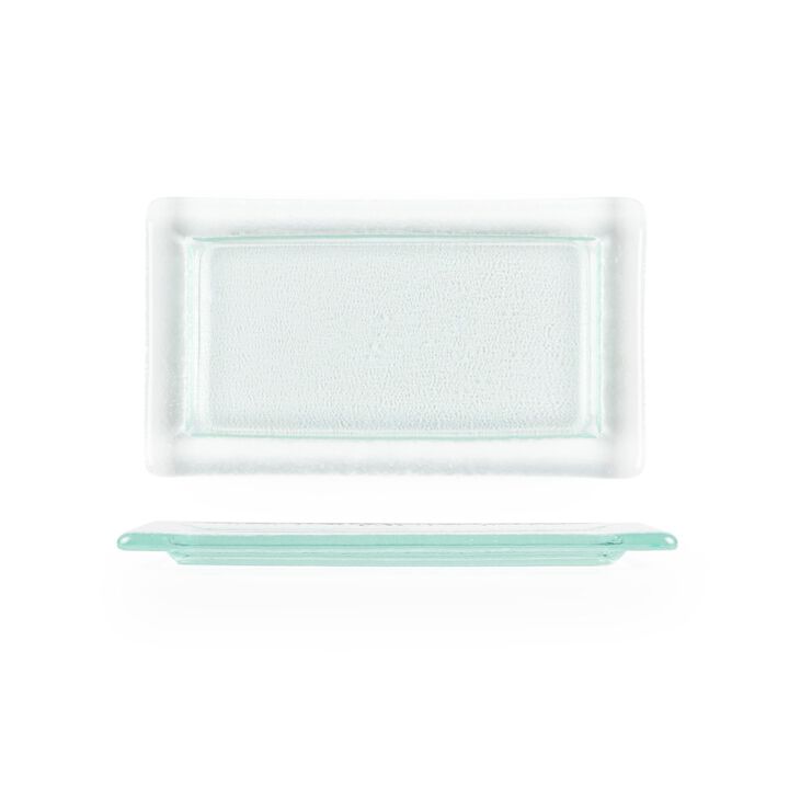 Glass Dinnerware 13" x 8" x h:0.5" Rectangular Clear Glass Platter