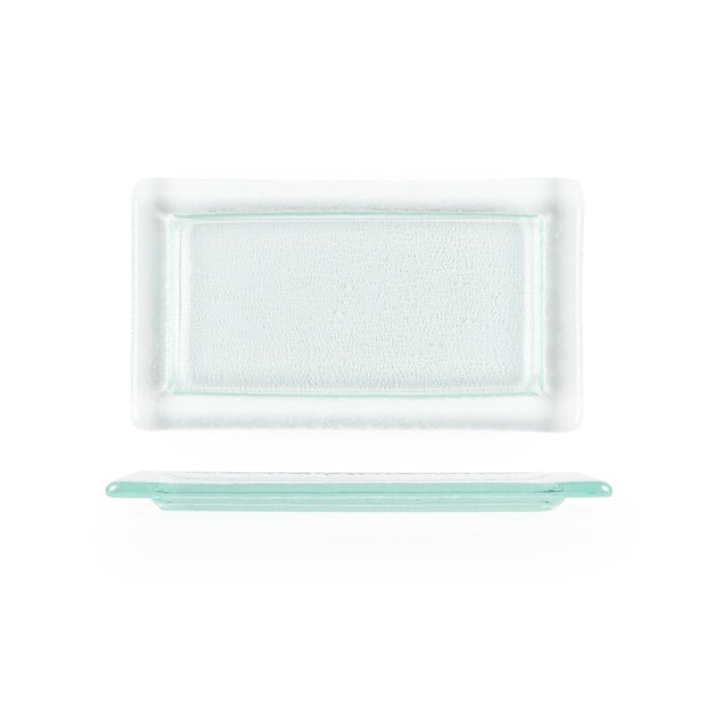 Glass Dinnerware 13" x 8" x h:0.5" Rectangular Clear Glass Platter