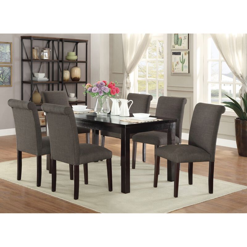 Blue Grey Polyfiber Dining Chairs Set Of 2