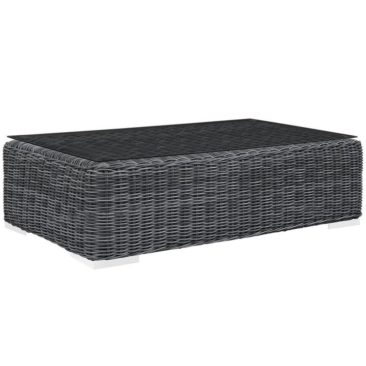 Modway Summon Outdoor Patio Glass Top Coffee Table