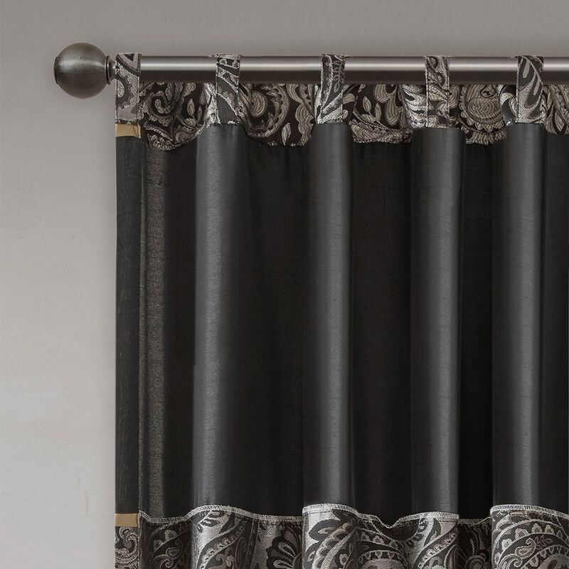 Gracie Mills Thornton Jacquard Curtain Panel Pair - 50x84"