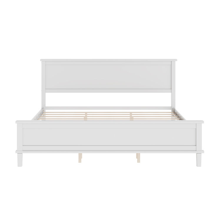 Merax Mid-Century Wood Platform Bed with Headboard