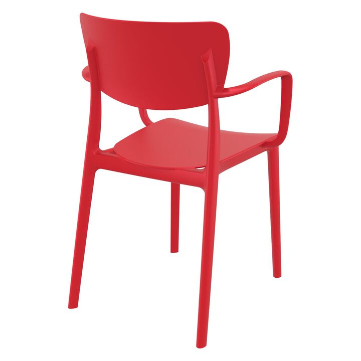 33" Gray Solid Stackable Patio Dining Arm Chair