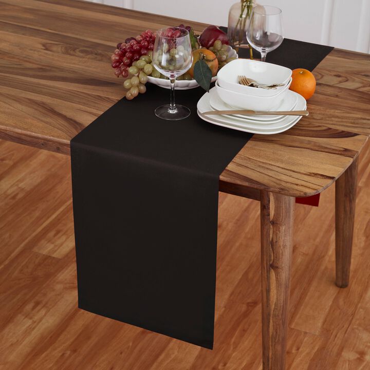 Solino Home Cotton Linen Plain Table Runner | Dru