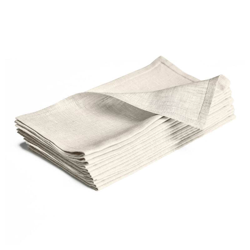 Solino Home 100% Pure Linen Cocktail Napkins Set of 12 | Athena