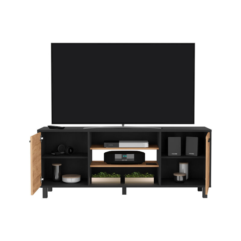 Tv Stand For Tv´S Up 55" Washington, Living Room, Black / Pine