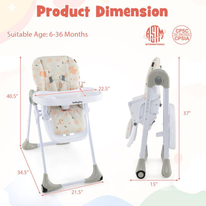 Hivvago 3-In-1 Convertible Baby High Chair for Toddlers