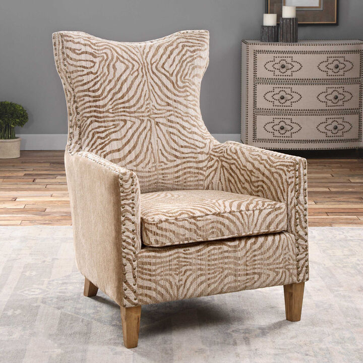 Kiango brown zebra print Armchair