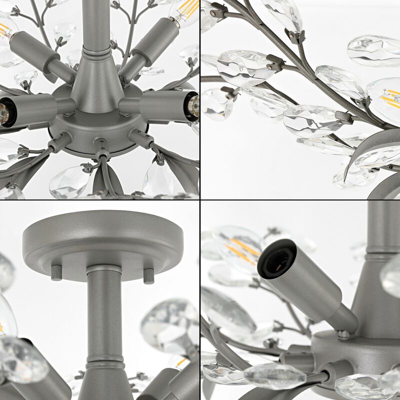 Elisana 4-Light Contemporary Bohemian Iron/Acrylic LED Semi Flush Mount