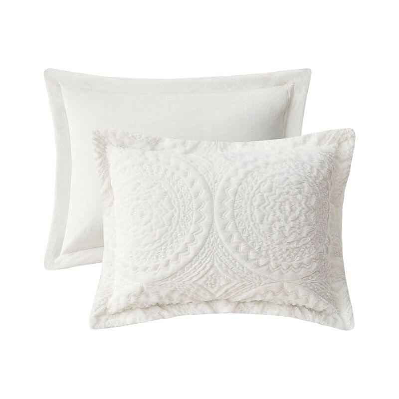 Gracie Mills Blum Faux Fur Medallion Duvet Cover Set