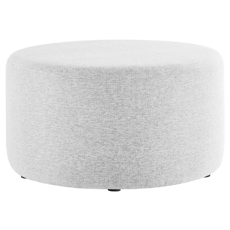 Modway Callum Large 29 Round Woven Heathered Fabric Upholstered Ottoman